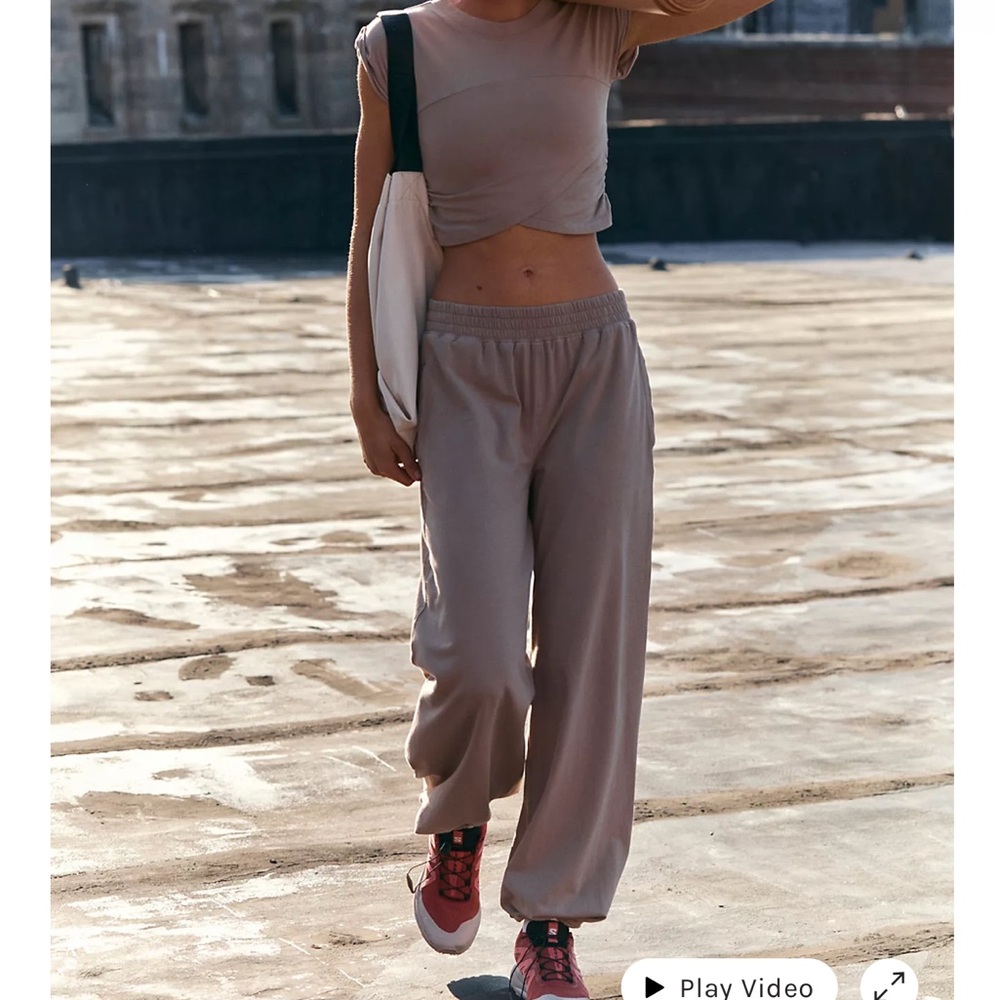 Free People Hot Shot Crossover Joggers in Pumice